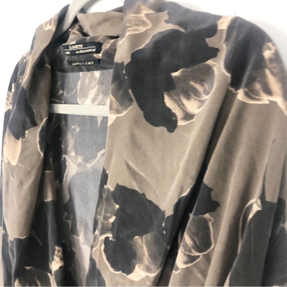 ALL SAINTS | Dissolve Serra 100% Silk Wrap Top Long Sleeve Floral Women’s Size 6 - Picture 3 of 11